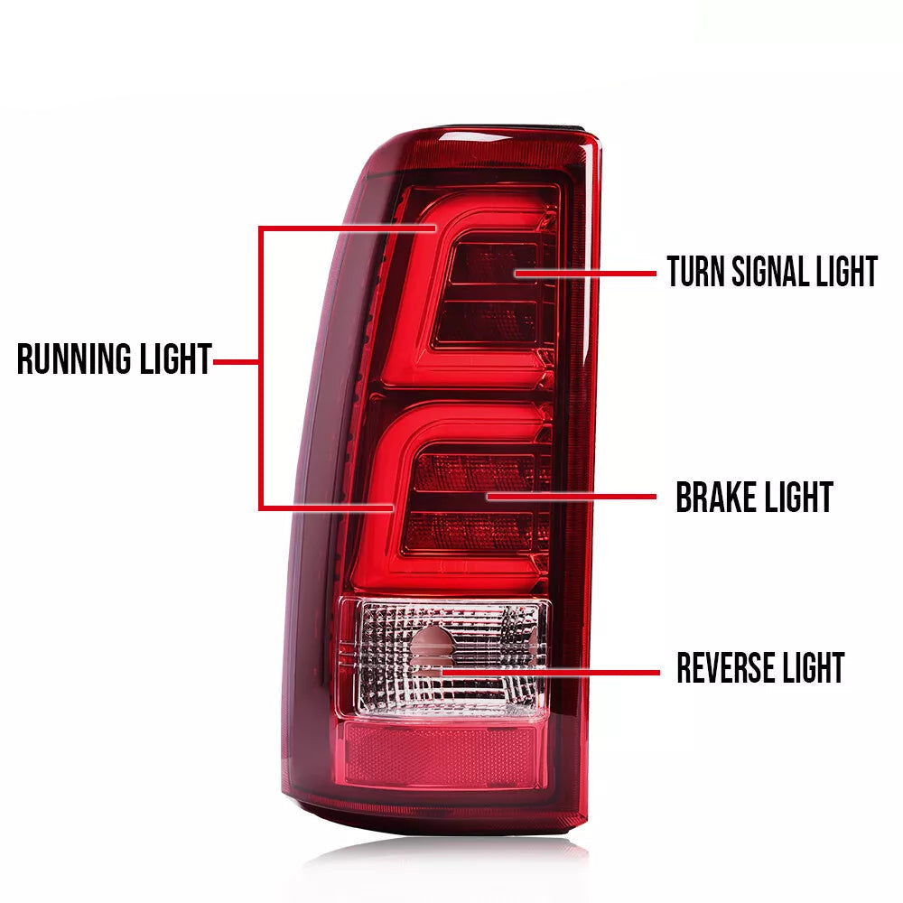Led Red Tube Drl Taillights 99-06 Silverado/Sierra