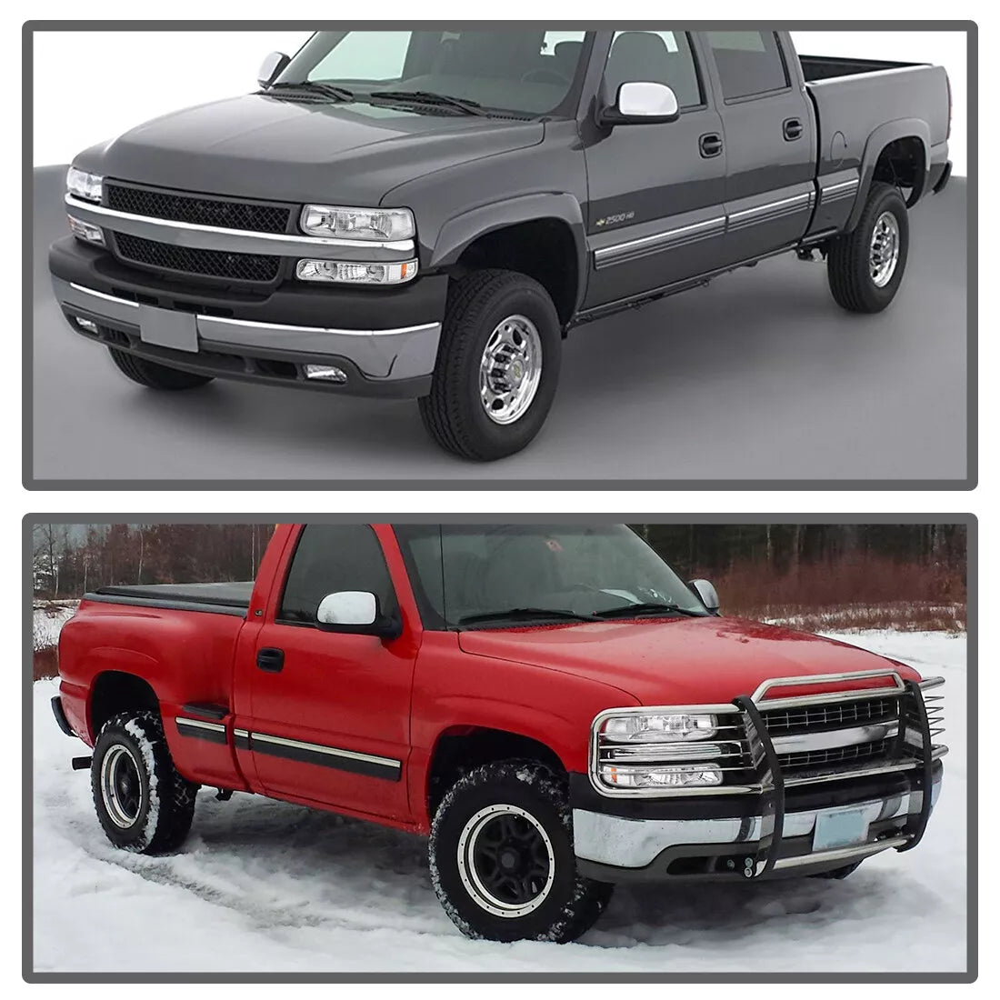 Clear Chrome Headlights | 99-02 Chevy Silverado | 00-06 Suburban/Tahoe