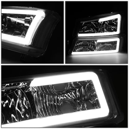 Clear Chrome C DRL Headlights | 03-06 Chevy Silverado