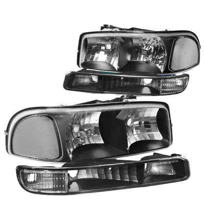 Clear Black Headlights | 99-07 GMC Sierra