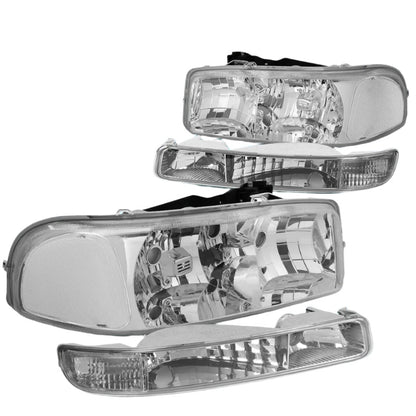 Clear Chrome Headlights | 99-07 GMC Sierra