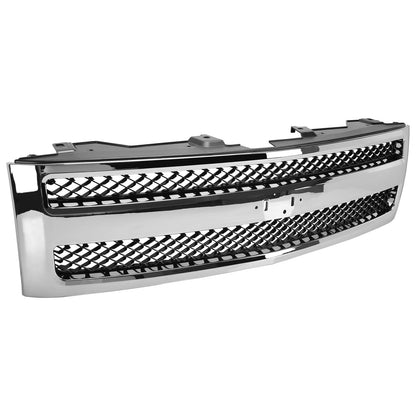 Chrome Grille Black Inserts 2007-2013 Chevy Silverado 1500