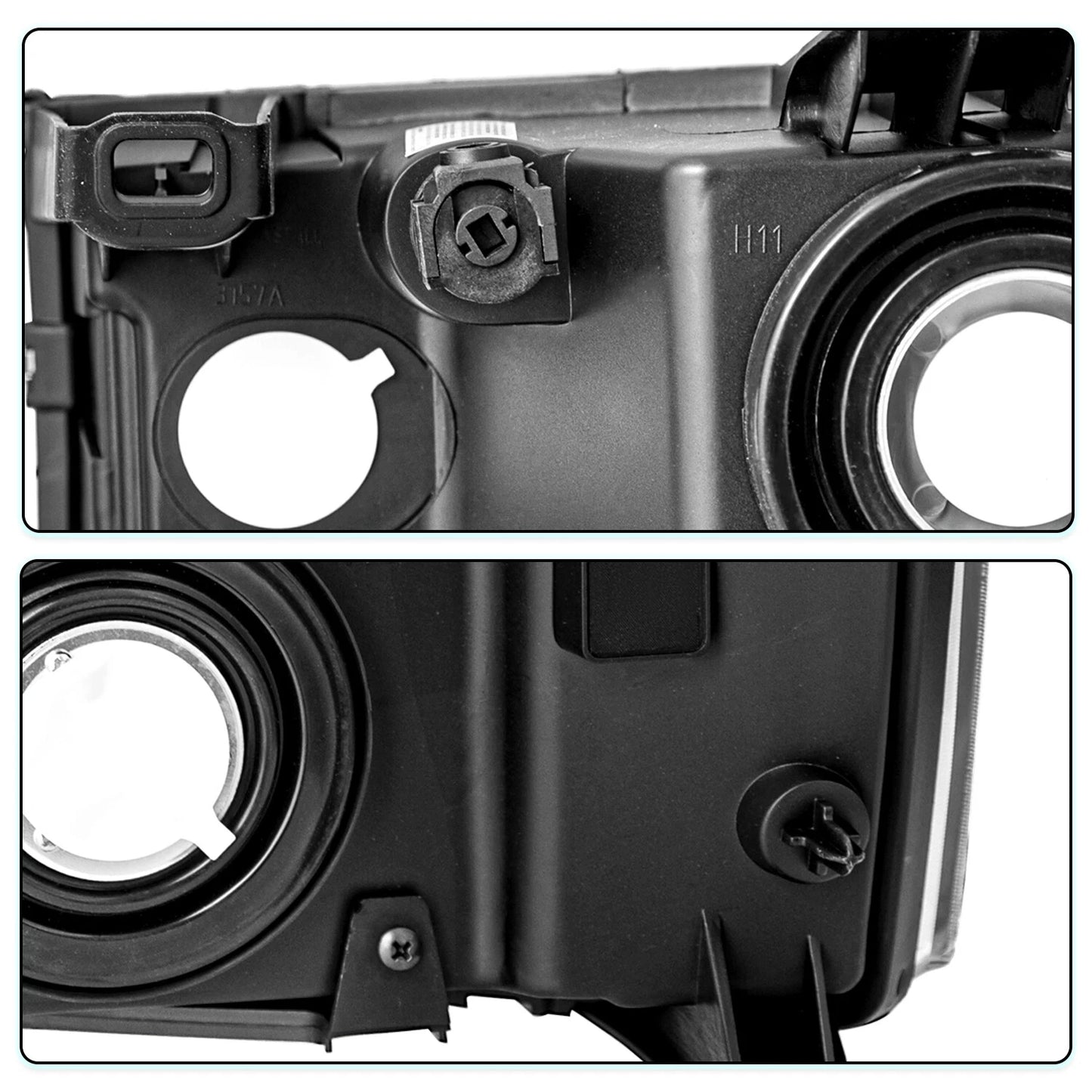 Black Headlights / Clear Reflector 2007-2013 GMC Sierra