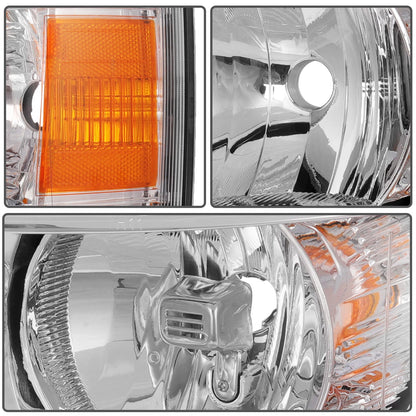 Chrome Headlights / Amber Reflector 2007-2013 Chevy Silverado