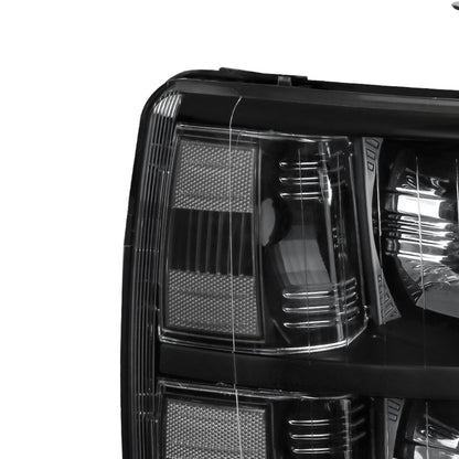 Black Headlights / Clear Reflector 2007-2013 Chevy Silverado