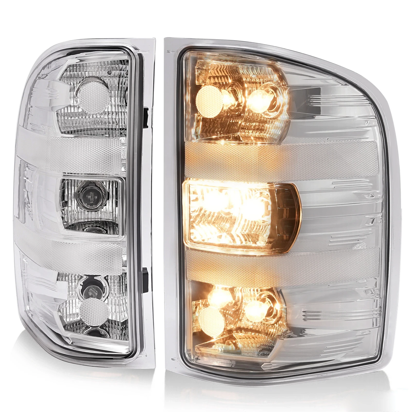 Clear Chrome Tail Lights 2007-2013 Chevy Silverado