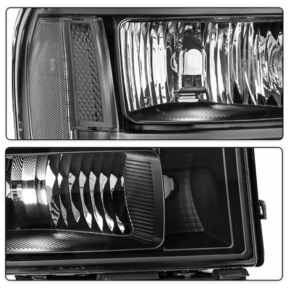 Black Headlights / Clear Reflector 2007-2013 GMC Sierra