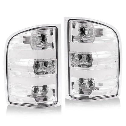 Clear Chrome Tail Lights 2007-2013 Chevy Silverado