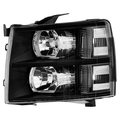 Black Headlights / Clear Reflector 2007-2013 Chevy Silverado